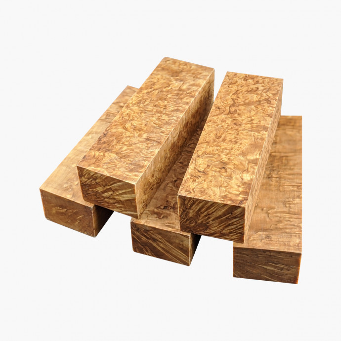Blocs de bois de bouleau madré stabilisé