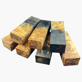 Blocs de bois de bouleau madré stabilisé - Noir / Naturel