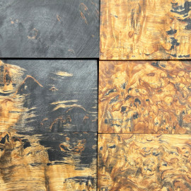 Blocs de bois de bouleau madré stabilisé - Noir / Naturel