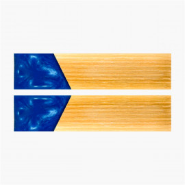 Plaquettes hybride - FRÊNE stabilisé - Mitre résine BLEUE