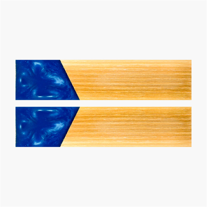 Plaquettes hybride - FRÊNE stabilisé - Mitre résine BLEUE