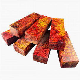 Blocs de loupe d'amboine stabilisé - Rouge