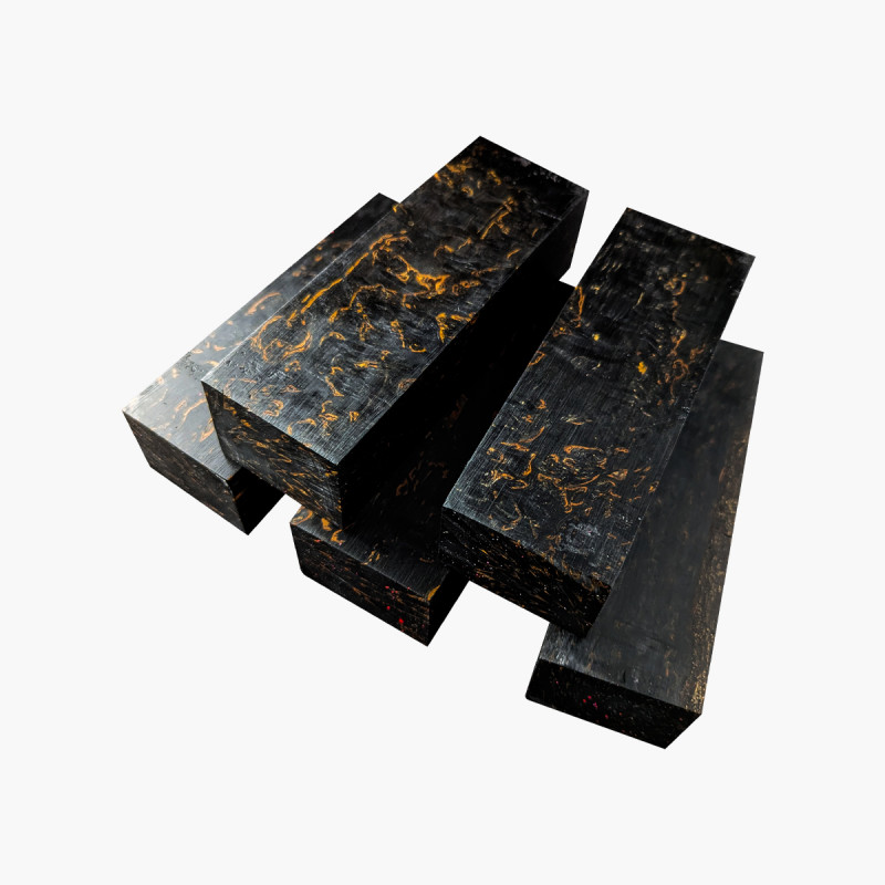 Blocs de bois de bouleau madré stabilisé - Noir