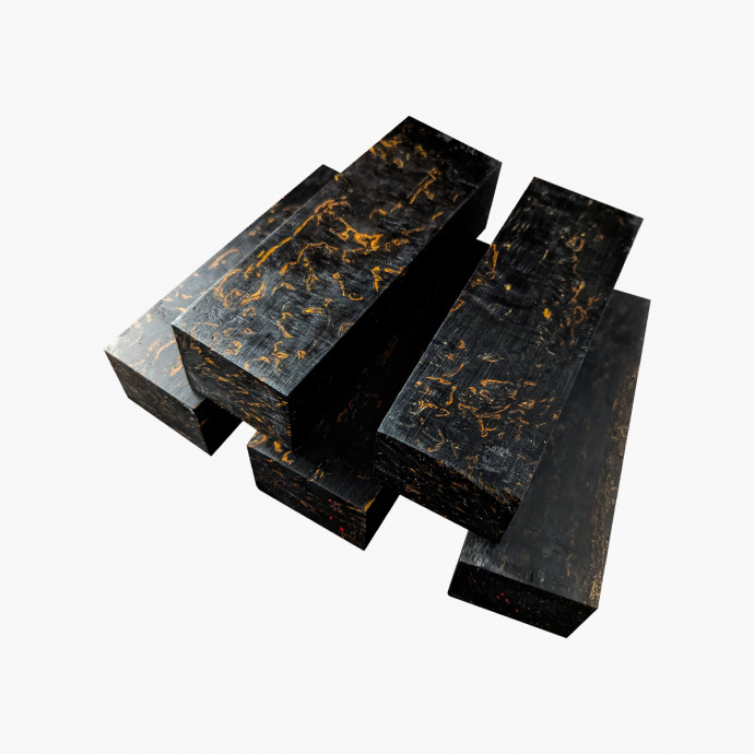 Blocs de bois de bouleau madré stabilisé - Noir