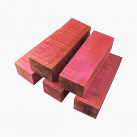 Blocs de bois d'erable ondé stabilisé - Rose