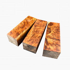 Blocs de bois de bouleau madré stabilisé - Marron