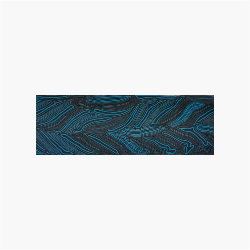 Plaque G10 - Damascus - Bleu Noir