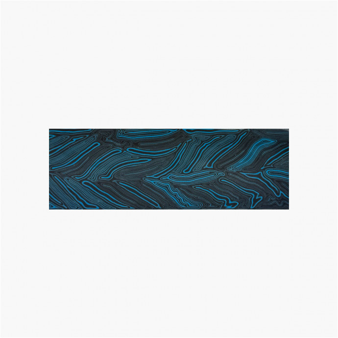 Plaque G10 - Damascus - Bleu Noir