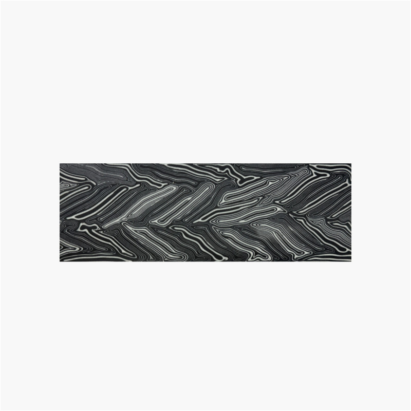 Plaque G10 - Damascus - Noir Blanc