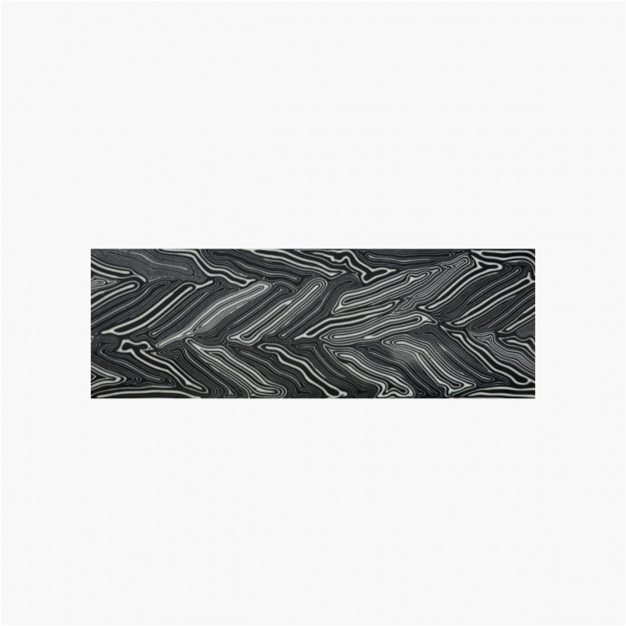 Plaque G10 - Damascus - Noir Blanc