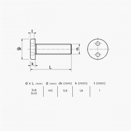 Vis inoxydable Snake Eyes - Tête cylindrique - M3