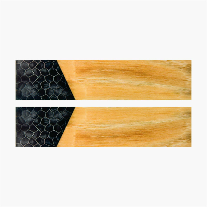 Plaquettes hybride - Nid d'abeille - Frêne stabilisé - Mitre résine noire