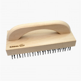 Brosse en bois fils d'aciers plats