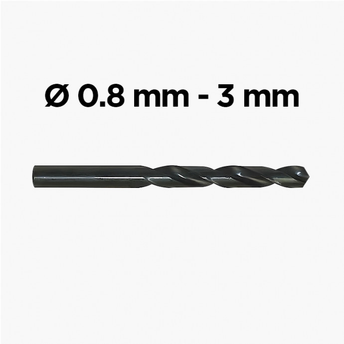 FORETS HSS 960 acier rapide Ø 0.8 à 3.0 mm.